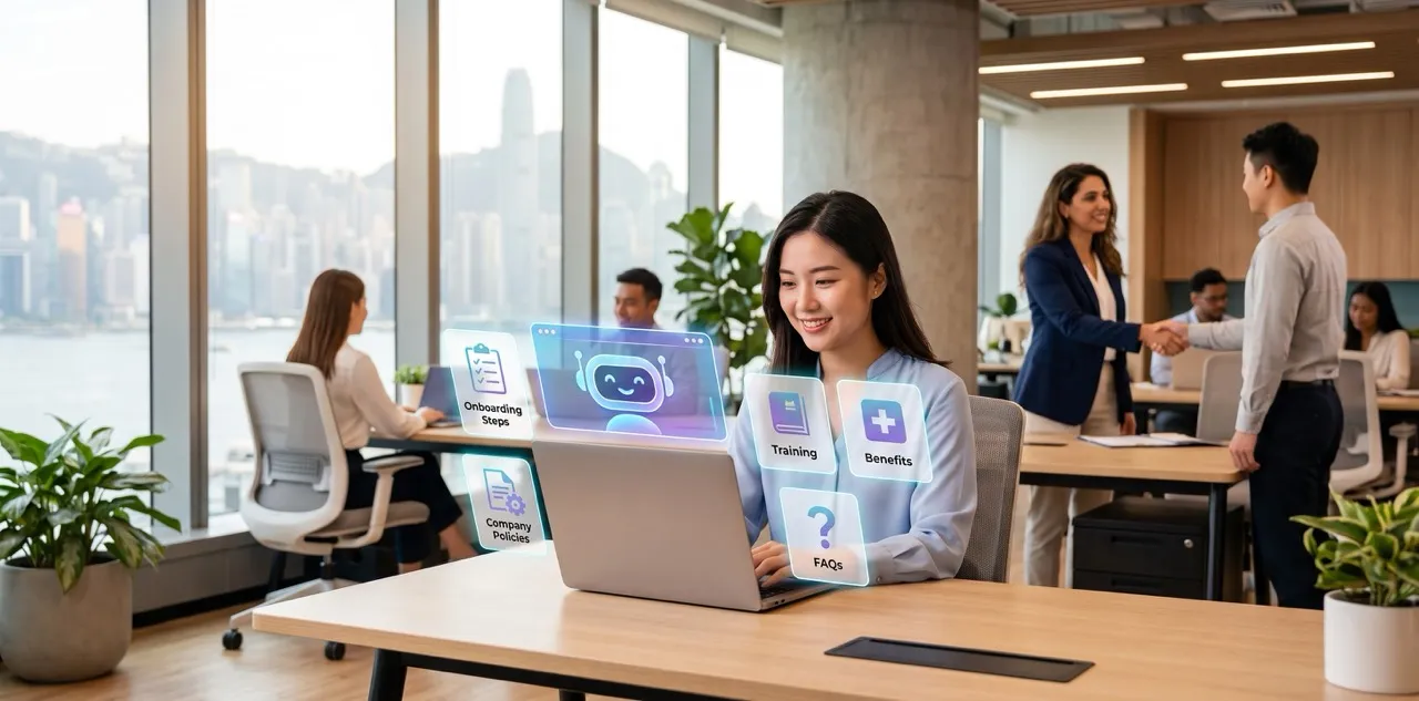 HR onboarding assistant helping new employees